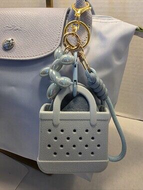 Silicone Keychain Bag Charm with Balloon Boy in Light Blue NWT